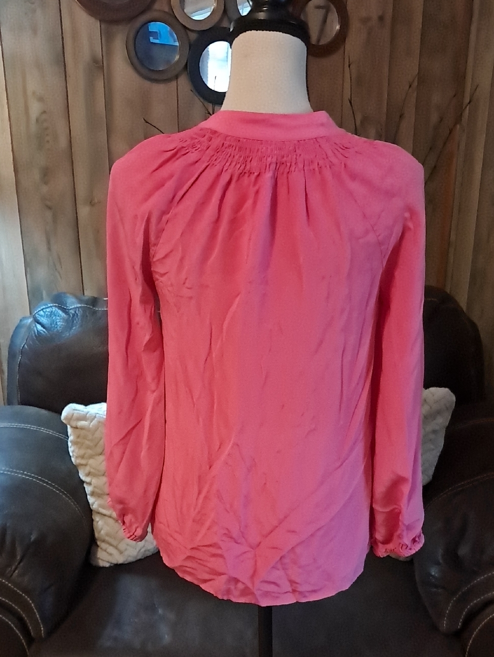 Lilly Pulitzer Elsa Roxie Pink 100% Silk Tunic Top Lightweight Preppy Popover - Picture 8 of 13